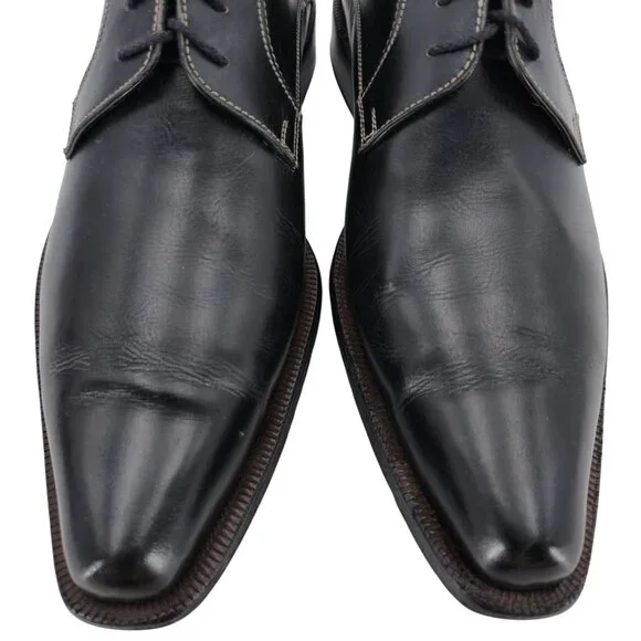 Vintage Italian McDowell Mens 9.5D /8.5UK Black Leather Dress Shoes Derby Oxford - Picture 8 of 12